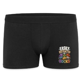 Recherche de pierre, géode, fossiles, géologie, nature, don - Boxer Homme - noir - Devant
