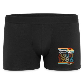 Cadeau d’anniversaire vintage d’août 1986 rétro - Boxer Homme - noir - Devant