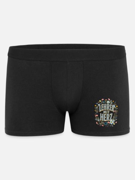 Lehrer mit Herz! - Männer Boxer Shorts - Schwarz