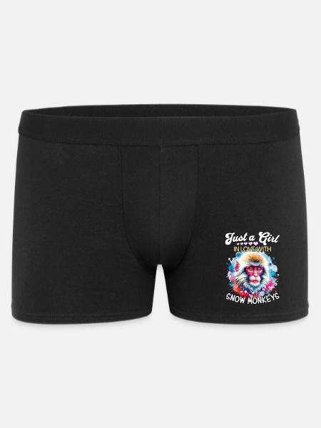 Schneeaffe Mädchen Snow Monkey - Männer Boxer Shorts - Schwarz