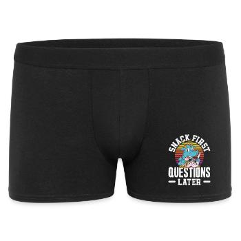 Ich Benötige Snacks, Lustiger Tierhumor - Männer Boxer Shorts - Schwarz - Vorne