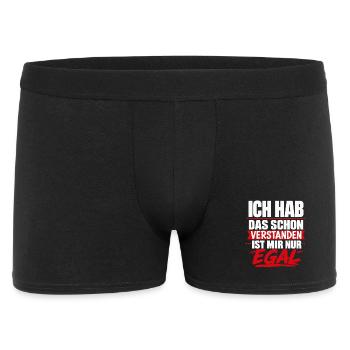 Ich hab das schon verstanden ist mir egal - Männer Boxer Shorts - Schwarz - Vorne
