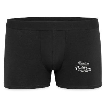 Heute ist ein guter Tag für einen Neuanfang - Männer Boxer Shorts - Schwarz - Vorne