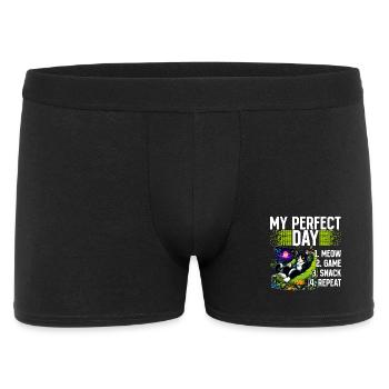 Gamer Gaming Cat Video Game - Männer Boxer Shorts - Schwarz - Vorne