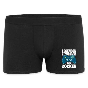 Legenden Zocken - Männer Boxer Shorts - Schwarz - Vorne