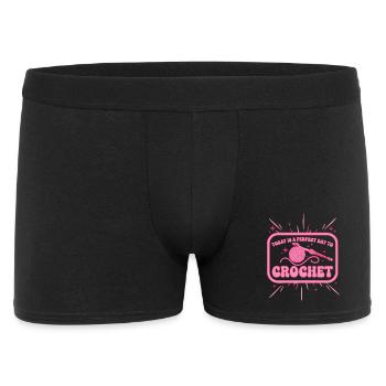 Heute ist ein perfekter Tag, um lustig zu häkeln - Männer Boxer Shorts - Schwarz - Vorne