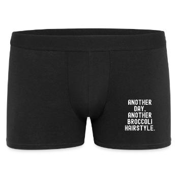 Ein weiterer Tag – eine weitere Brokkolifrisur - Männer Boxer Shorts - Schwarz - Vorne
