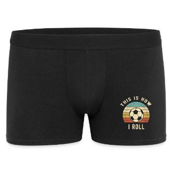 Fußballspieler-Geschenk So rolle ich - Männer Boxer Shorts - Schwarz - Vorne