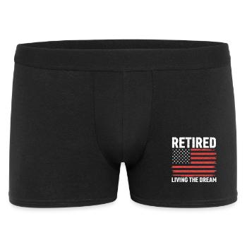 Retired Living The Dream - Männer Boxer Shorts - Schwarz - Vorne