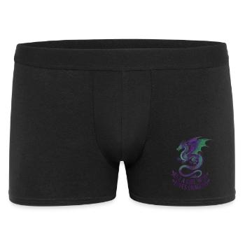 Drachenliebe: Mädchen Motiv - Männer Boxer Shorts - Schwarz - Vorne