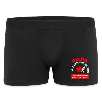 Papa A Toujours Raison Si Maman Est D'accord - Boxer Homme - noir - Devant