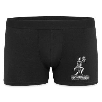 John Adams Basketball - Männer Boxer Shorts - Schwarz - Vorne