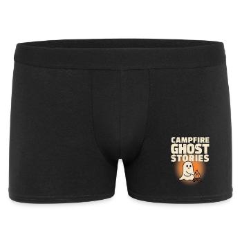 Halloween-Geist – Lagerfeuer-Geistergeschichten - Männer Boxer Shorts - Schwarz - Vorne