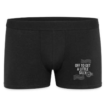 Off To Get A Little Silly - Männer Boxer Shorts - Schwarz - Vorne
