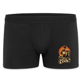 Life Is Cool – Retro Gamer - Männer Boxer Shorts - Schwarz - Vorne