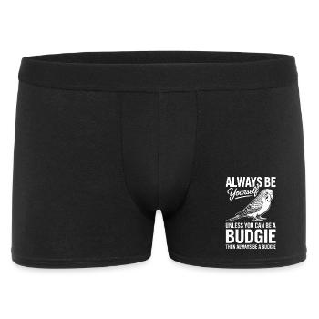 Wellensittich Sprüche Witz Wellensittich Geschenk  - Männer Boxer Shorts - Schwarz - Vorne