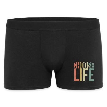 Wählen Sie das inspirierende Zitat des Lebens – Retro-Design - Männer Boxer Shorts - Schwarz - Vorne