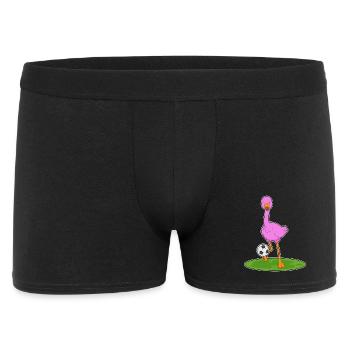 Flamingo Fußballspieler Fußball - Männer Boxer Shorts - Schwarz - Vorne