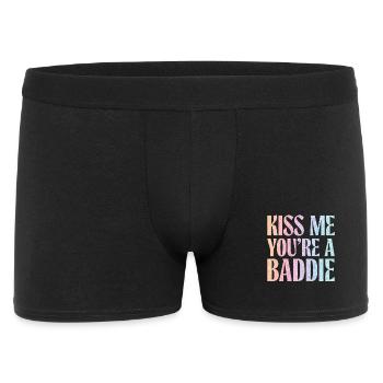 Küss mich du Baddie. - Männer Boxer Shorts - Schwarz - Vorne