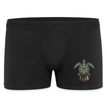 Meeresschildkröten-Mandala Traumfänger-Boho - Männer Boxer Shorts - Schwarz - Vorne