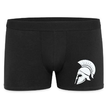Spartanischer Helmschutz Grafik Blau - Männer Boxer Shorts - Schwarz - Vorne