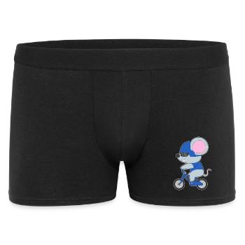Maus Fahrrad - Männer Boxer Shorts - Schwarz - Vorne