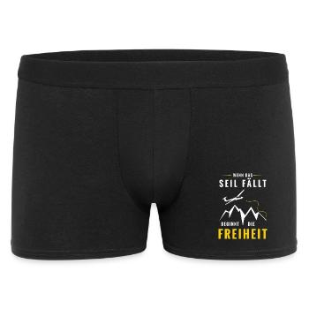 Wenn das Seil fällt beginnt Freiheit - Männer Boxer Shorts - Schwarz - Vorne