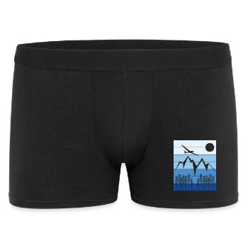 Segelflug Landschaft Design - Männer Boxer Shorts - Schwarz - Vorne