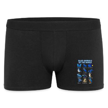  Blaue Tiere Der Welt Tierreich-tafel - Männer Boxer Shorts - Schwarz - Vorne