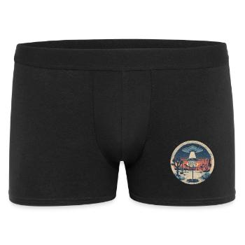 Disc Golf Putter UFO Korb Retro Vintage Wüste Nach - Männer Boxer Shorts - Schwarz - Vorne