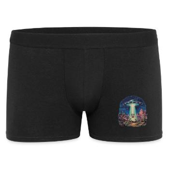 Disc Golf Korb UFO Wüste Retro Vintage Sci-Fi Moti - Männer Boxer Shorts - Schwarz - Vorne