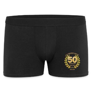 Ich werde nicht 50 sondern weiser und geiler - Männer Boxer Shorts - Schwarz - Vorne