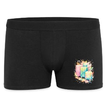 Reisekoffer Pastel Colour Splash Art - Männer Boxer Shorts - Schwarz - Vorne