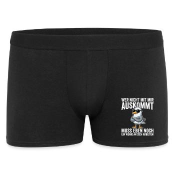 Wer Nicht Mit Mir Auskommt muss Eben Nnoch Ein  - Männer Boxer Shorts - Schwarz - Vorne