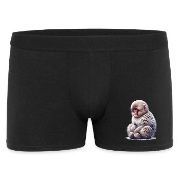 Schneeaffe - Männer Boxer Shorts - Schwarz - Vorne
