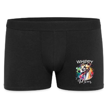 Windhund Mama - Männer Boxer Shorts - Schwarz - Vorne