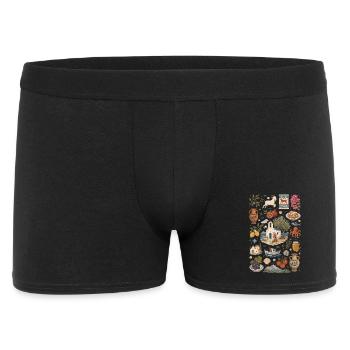 Kreta | Oliven, Meer & Inselkultur - Männer Boxer Shorts - Schwarz - Vorne