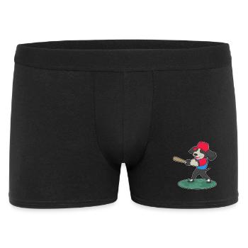 Hund Baseball Baseballschläger - Männer Boxer Shorts - Schwarz - Vorne