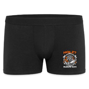 Holz? Kann ich Holzfäller Waldarbeiter Forstwirt - Männer Boxer Shorts - Schwarz - Vorne