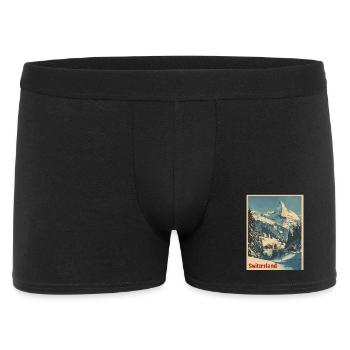 Paysage vintage du Cervin en Suisse - Boxer Homme - noir - Devant