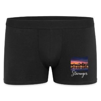 Stavanger Abendstimmung am Fjord - Männer Boxer Shorts - Schwarz - Vorne