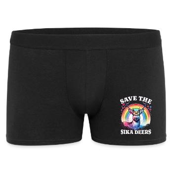 Sikahirsch Save Sika Deer - Men's Boxer Shorts - black - Front