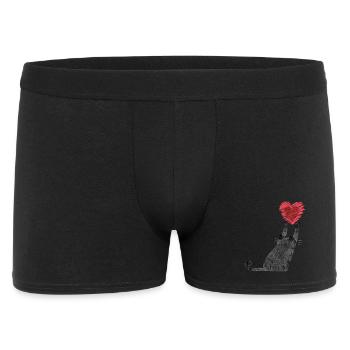 Heart paw cat grabs heart - Men's Boxer Shorts - black - Front