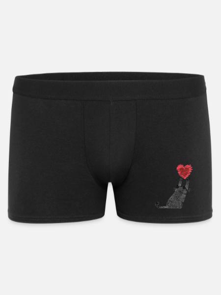 Heart paw cat grabs heart - Men's Boxer Shorts - black