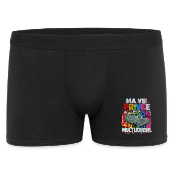 Ma Vie Privée Est En Multijoueur - Humour Gamer - Boxer Homme - noir - Devant
