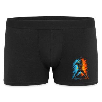 Baseball Herren Jungen Baseballspieler - Männer Boxer Shorts - Schwarz - Vorne