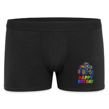 Happy Dot Day Monster Truck - Männer Boxer Shorts - Schwarz - Vorne