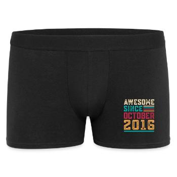Großartig seit Oktober 2016, 10-jährigem Jubiläum - Männer Boxer Shorts - Schwarz - Vorne
