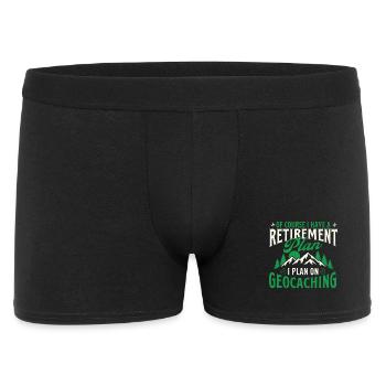 Ich plane Geocaching – lustiger Ruhestands-Geocacher - Männer Boxer Shorts - Schwarz - Vorne