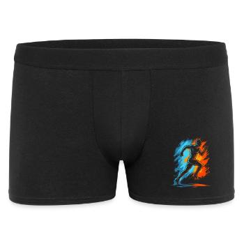 Laufen Läufer Joggen Jungen Kinder Herren Lauf - Männer Boxer Shorts - Schwarz - Vorne
